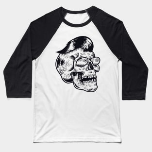 Rockabilly skull Baseball T-Shirt